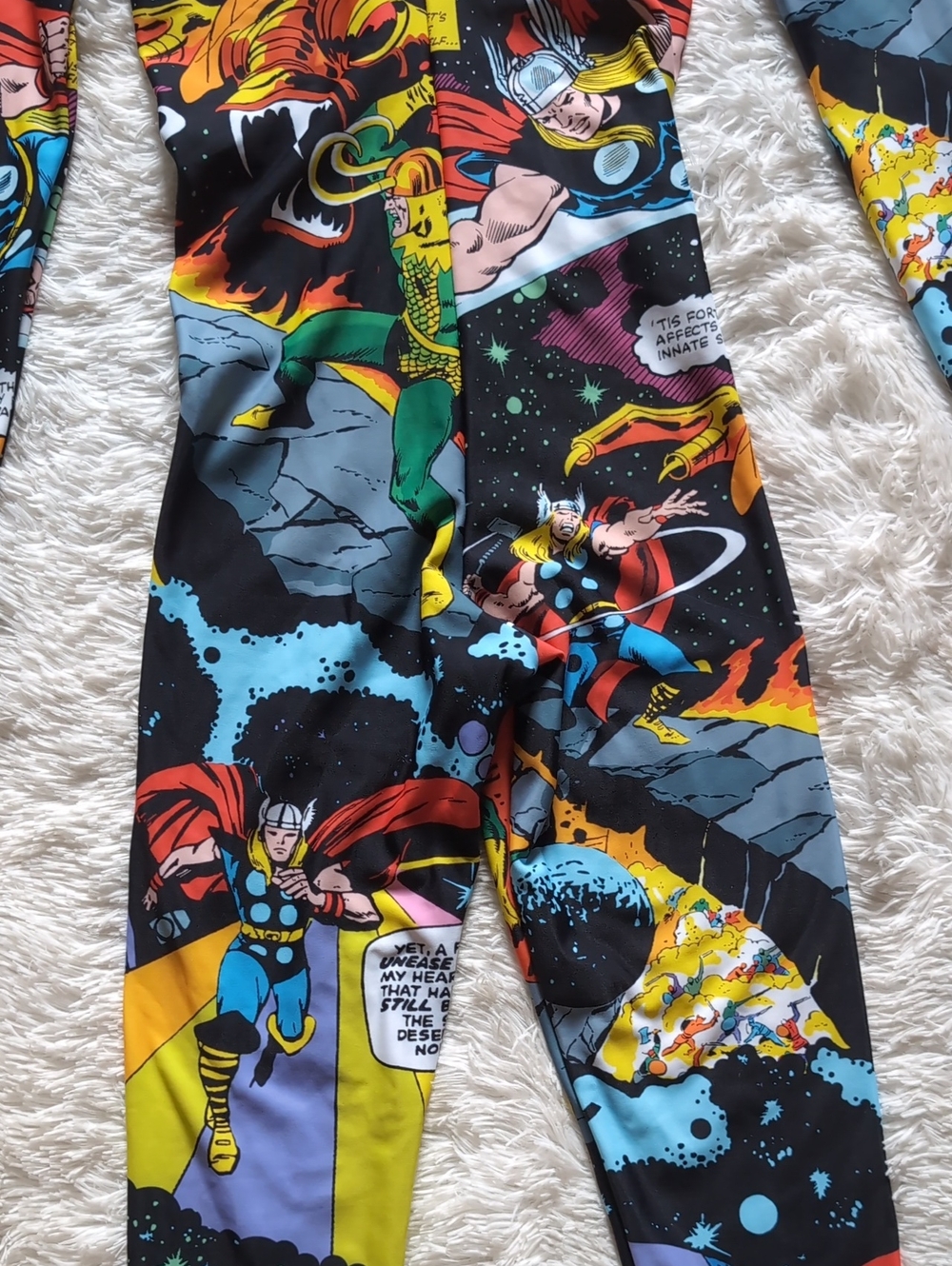 NWT Blackmilk Marvel Thor Rainbow Bridge Hooded Zip Jumpsuit Snugglesuit Small - Picture 10 of 16